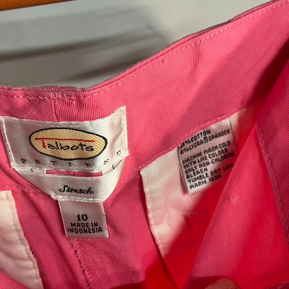Talbots Stretch Chino Shorts Flat Front 6" Inseam Womens 10 Pink Golf Summer - Picture 7 of 14